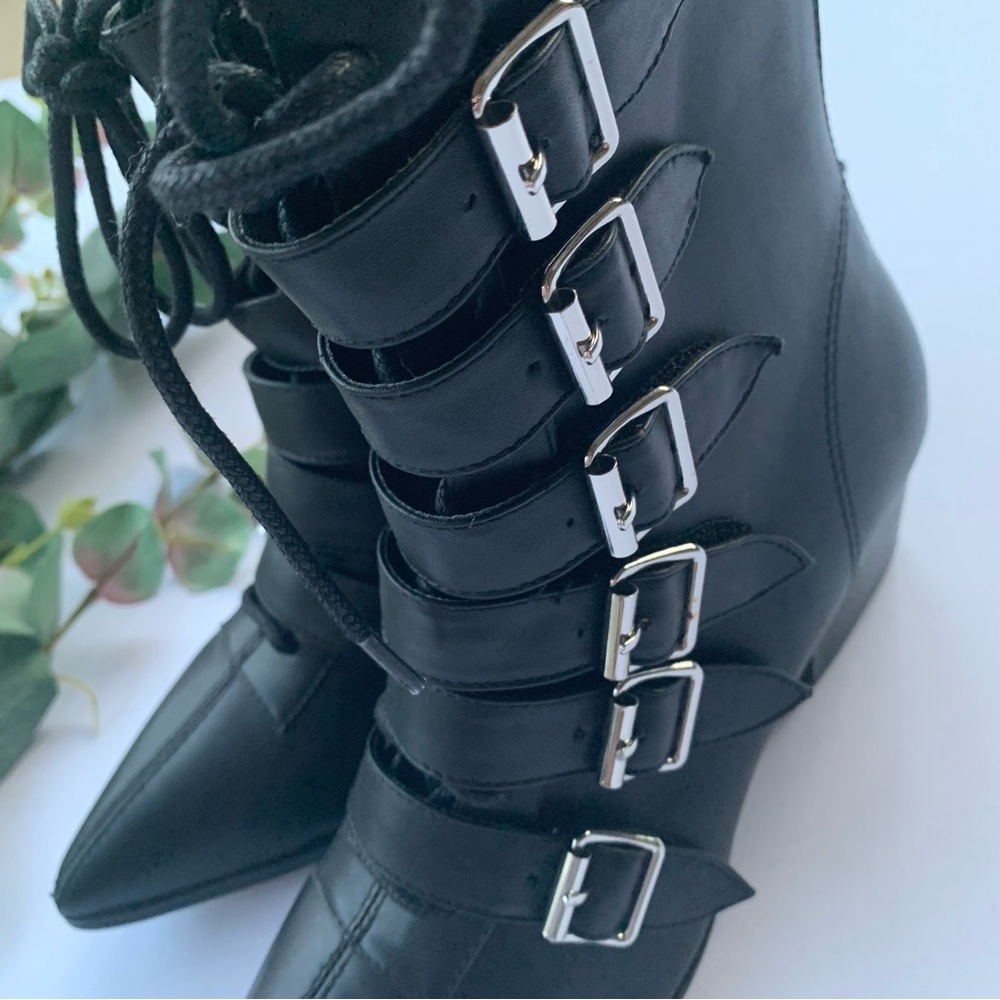 Strange Cvlt Coven Vegan Leather Boots in Black - Picture 7 of 11